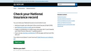 Check your National Insurance record - GOV.UK