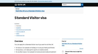 Standard Visitor visa - GOV.UK