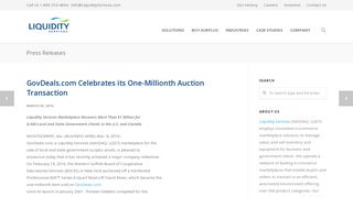 GovDeals.com Celebrates its One-Millionth Auction Transaction ...