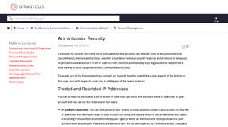 Administrator Security - Granicus Insights