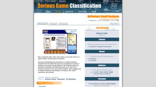 Serious Game Classification : GoVenture Small Business (2011)