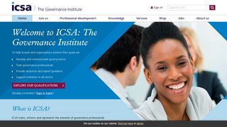 ICSA: The Governance Institute is the professional body for governance