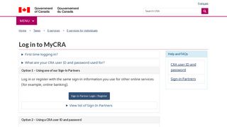 Log in to MyCRA - Canada.ca - Government of Canada