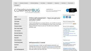 Online self assessment - have you got your activation code ...