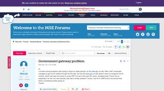 Government gateway problem - MoneySavingExpert.com Forums