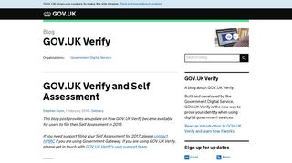GOV.UK Verify and Self Assessment - GOV.UK blogs