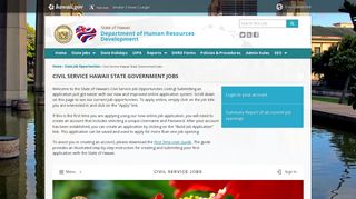 Civil Service Hawaii State Government Jobs - Department of Human ...