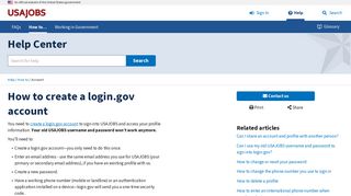 USAJOBS Help Center | How to create a login.gov account