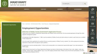 Employment Opportunities | Shelby County, TN - Official Website