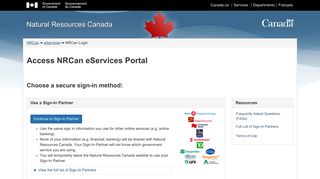 NRCan's eServices | NRCan Login
