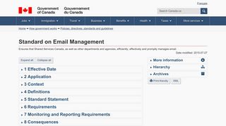 Standard on Email Management- Canada.ca