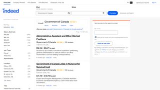 Government of Canada Jobs (with Salaries) | Indeed.com
