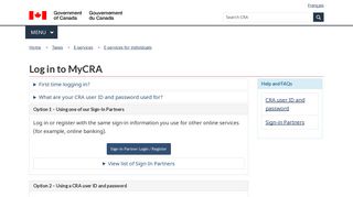 Log in to MyCRA - Canada.ca - Government of Canada