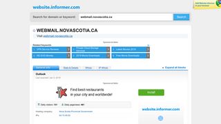 webmail.novascotia.ca at Website Informer. Outlook. Visit Webmail ...