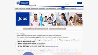Jobs | Western Cape Government