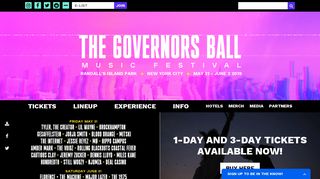 An error occurred. - The Governors Ball Music Festival