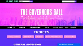 Tickets – The Governors Ball Music Festival