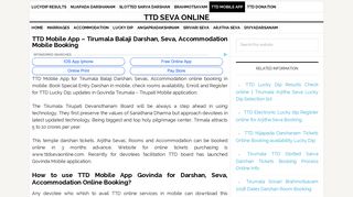 TTD Mobile App-Tirumala Balaji Darshan, Seva, Accommodation in ...