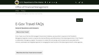 E-Gov Travel FAQs | U.S. Department of the Interior