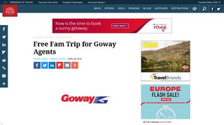 Free Fam Trip for Goway Agents | TravelPulse