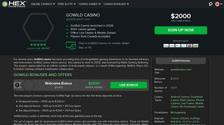 GoWild Casino - Sign Up & Get Up to $2000 + 200 Free Spins