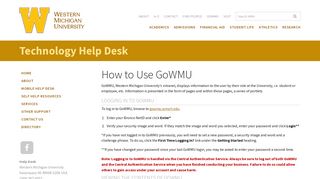 How to Use GoWMU | Technology Help Desk | Western Michigan ...