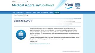SOAR Login - Medical Appraisal Scotland