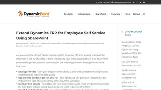 SharePoint Employee Self Service ESS Dynamics GP NAV