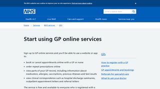 Start using GP online services - NHS