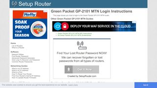 Login to Green Packet GP-2101 MTN Router - SetupRouter