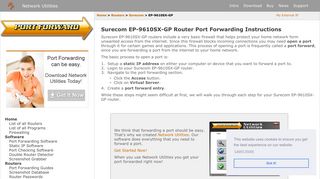 Surecom EP-9610SX-GP Router Port Forwarding Instructions