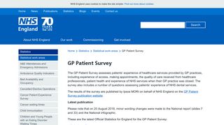Statistics » GP Patient Survey - NHS England