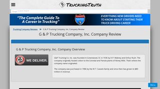 G & P Trucking Company, Inc. - Gaston, SC - Company Review