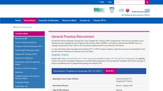 ST1 Recruitment - (GP) National Recruitment Office - Health Education ...