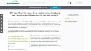 GPA Now Offers Fully Insured Group Health Insurance; Introducing ...