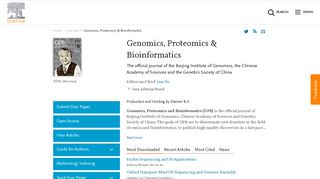 Genomics, Proteomics & Bioinformatics - Journal - Elsevier