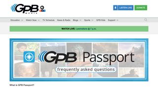 GPB Passport FAQ | Georgia Public Broadcasting