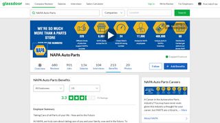 NAPA Auto Parts Employee Benefits and Perks | Glassdoor