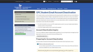 GPC Student Email Account Deactivation - GSU Technology