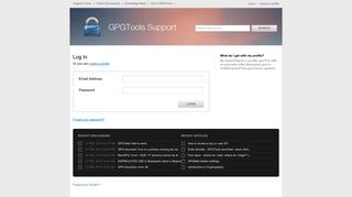 Log in / FAQs - GPGTools Support