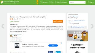 Gpmore.com — No payment made after work completed