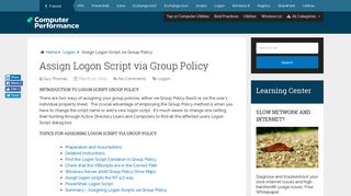 Logon Script Assign Logon Scripts via Group Policy