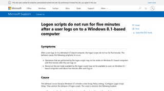 Logon scripts do not run for five minutes after a user logs on to a ...