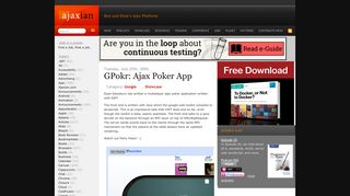 GPokr: Ajax Poker App - Ajaxian