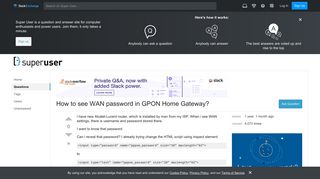 networking - How to see WAN password in GPON Home Gateway? - Super ...