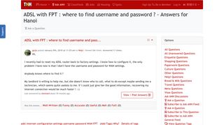 ADSL with FPT : where to find username and password ? - Answers ...