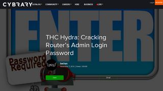 THC Hydra: Cracking Router's Admin Login Password - Cybrary