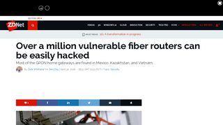 Over a million vulnerable fiber routers can be easily hacked | ZDNet