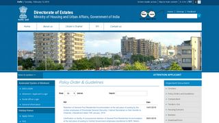 Directorate of Estates : Policy Orders and Guidelines