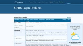 GPRS Login Problem - SMS & MMS Technical Forum - NowSMS